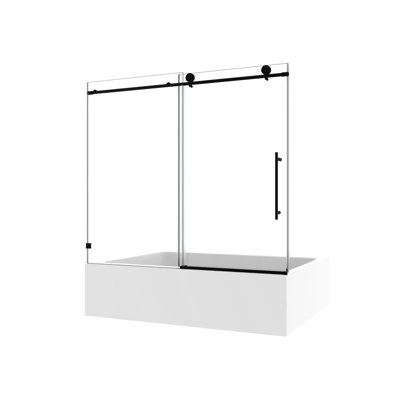 Cabine de douche 6063 noire matte - avec poulies de 70 mm en acier inoxydable 304, nettoyage facile, porte de salle de bain à fermeture en douceur, réglable