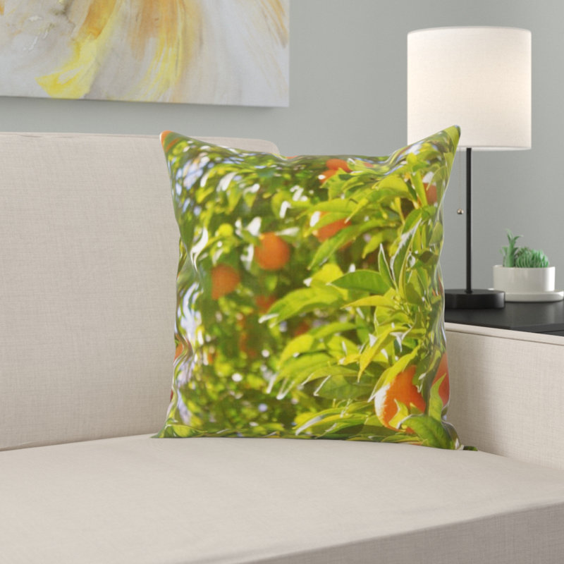 Housse et insert de coussin carré orange