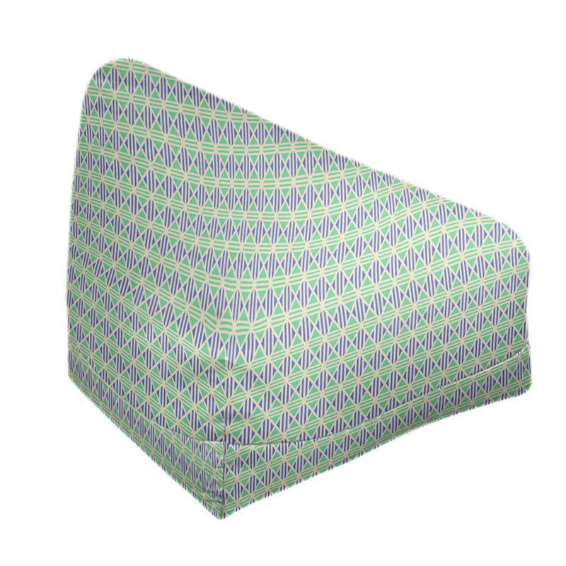 Petite chaise à sacs à billes & Leffel, H 86 po x L 27 po x P 43 po, Vert / bleu, Rembourrage poly