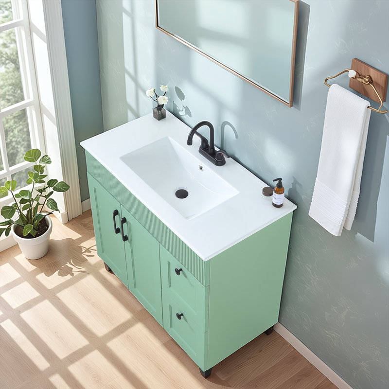 36'' Freestanding Single Bathroom Vanity With Ceramic Top