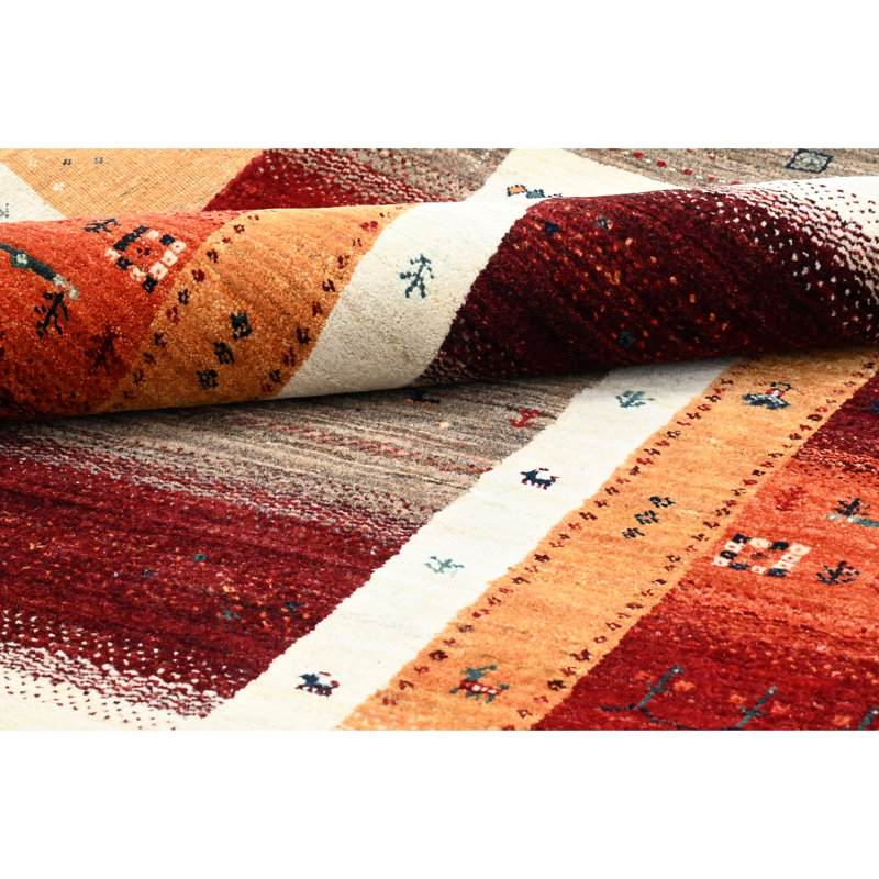 Brown Traditional Gabbeh Wool Rug