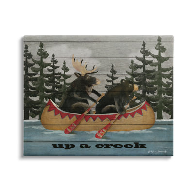 Up A Creek Woodland Cabin Canoe by Stephanie Workman Marrott - Print