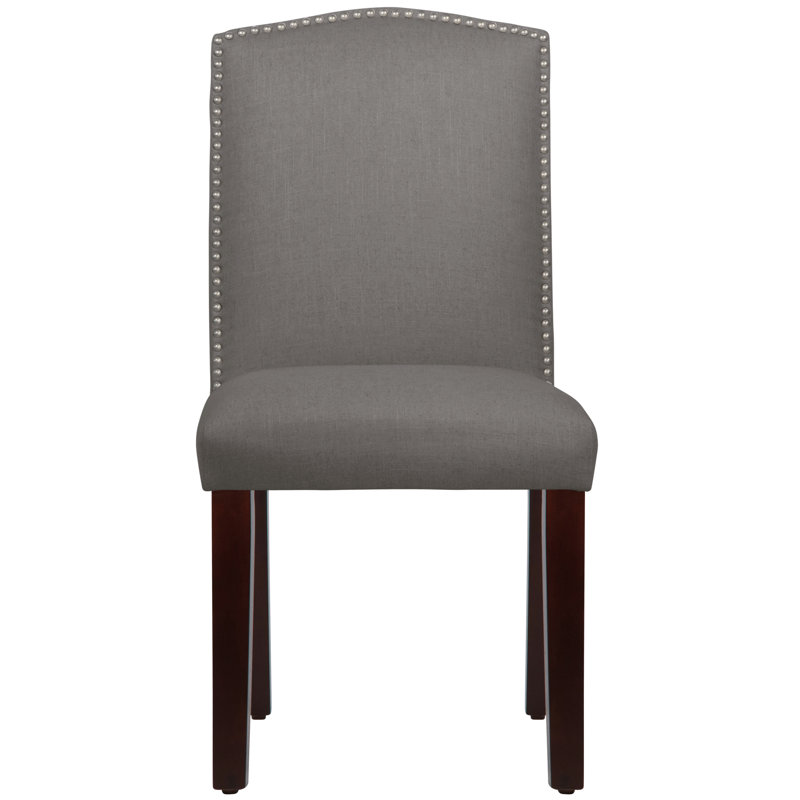 Nadia 20'' H Upholstered Dining Chair, Classic Grey Linen, Espresso