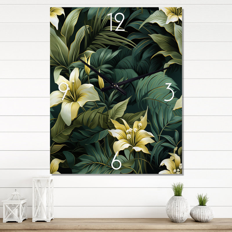 Jannemie - Horloge murale tropicale, H 40 po x l 10 po x P 1 po