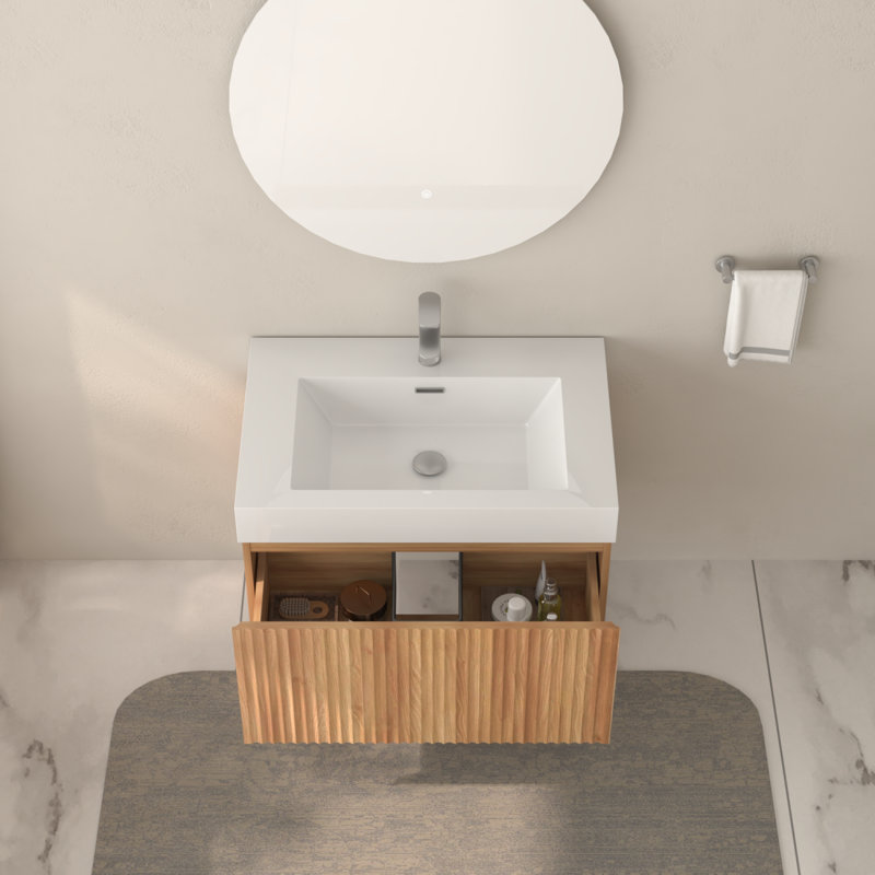 Space-saving Vanity With Plywood Construction, Modern Minimalist Design For Compact Bathrooms