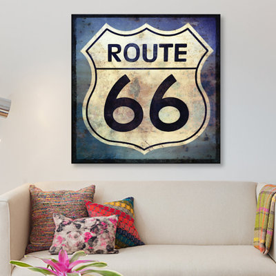 «Route 66 Sign», impression sur toile