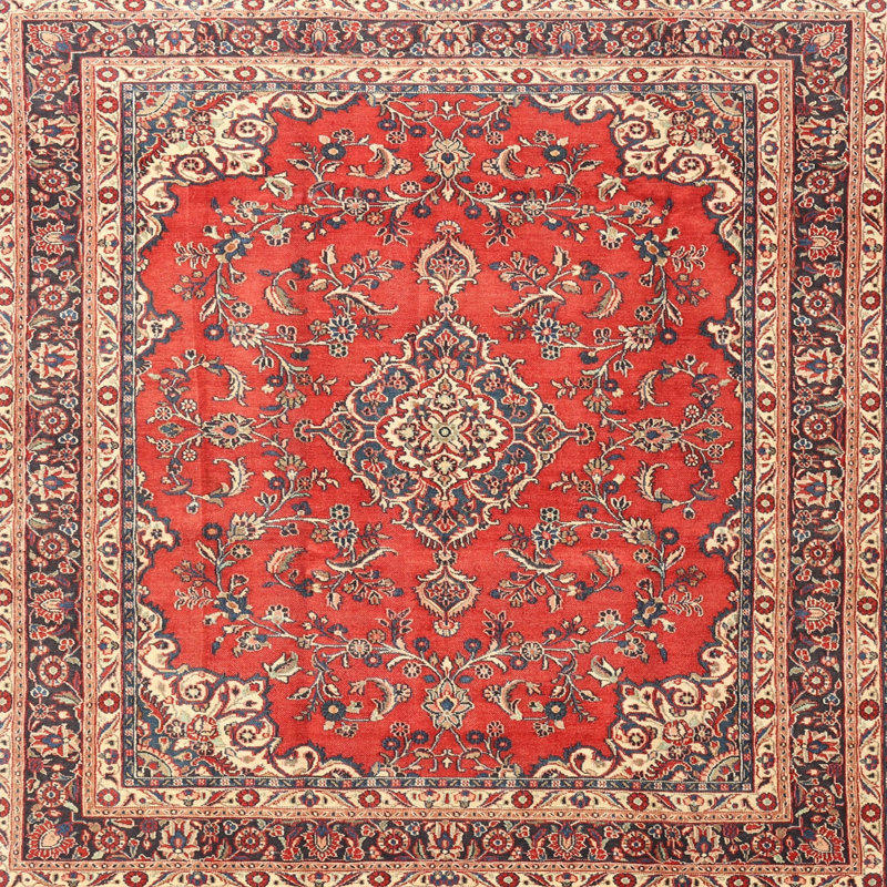 Brun/brun/crème/Tapis décoratif, Carré 4 pi