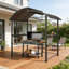Auvent en acier durable et pavillon de jardin avec tablettes, abri barbecue moderne