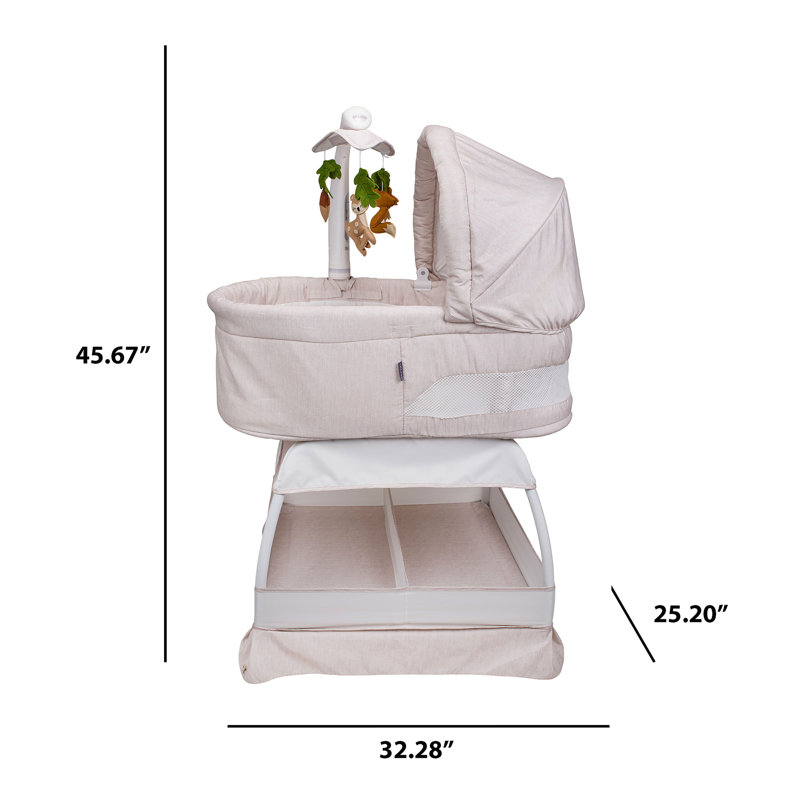 Bassinet with Bedding with Mattress, Wheat Melange