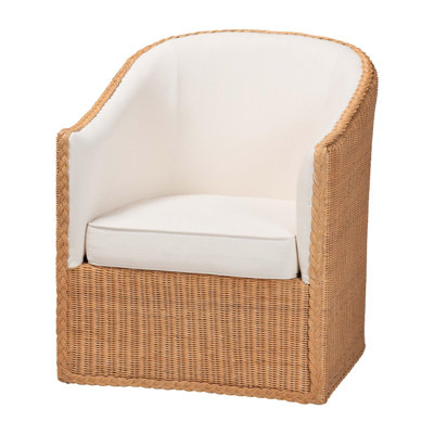 Fauteuil bohémien en rotin miel clair