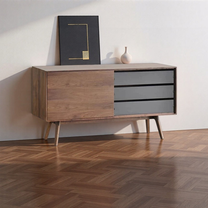 Organisateur de garde-robe rétro, Noyer / gris