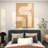 The Novogratz Canvas Textured Abstract Living Room Framed Wall Art with Tan Ribbed Curve Shapes