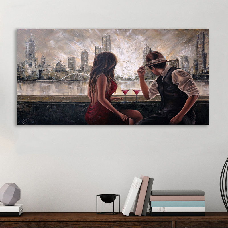 «Drinks by the Yarra» par Isabella Karolewicz - reproduction sur toile tendue, H 18 po x l 36 po