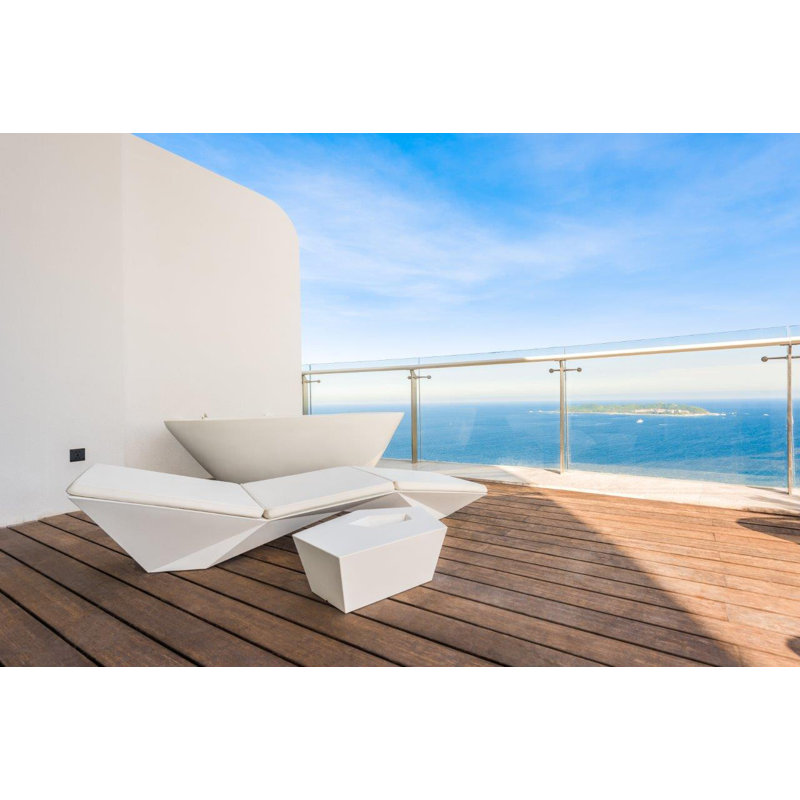 Faz Plastic Coffee Table, 27.5" W x 43.25" L x 12.5" H, White