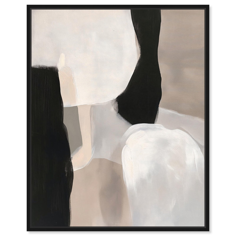 «Soft Shadowplay I Canvas Modern Boho» par Art Remedy, Cadre flottant noir, H 25 po x l 21 po