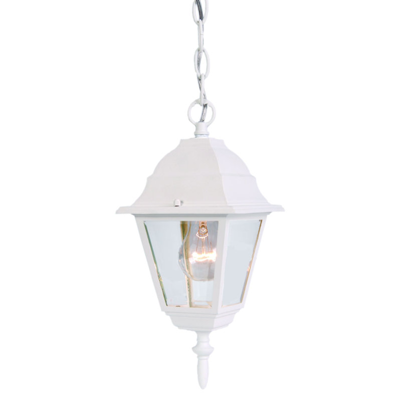 Luminaire suspendu d'extérieur en verre biseauté, Blanc