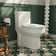 Liberty Compact Toilet, Modern One-Piece Round Toilet with Dual Flush, Easy Cleaning Fully Skirted Design(Seat Included)