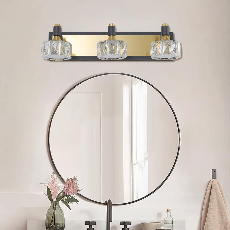 LED 3-Light Modern Crystal Bathroom Vanity Light
