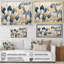 «Beige and Blue Minimalisme Leaves Collage I», art mural pour salon-310052703-310052696