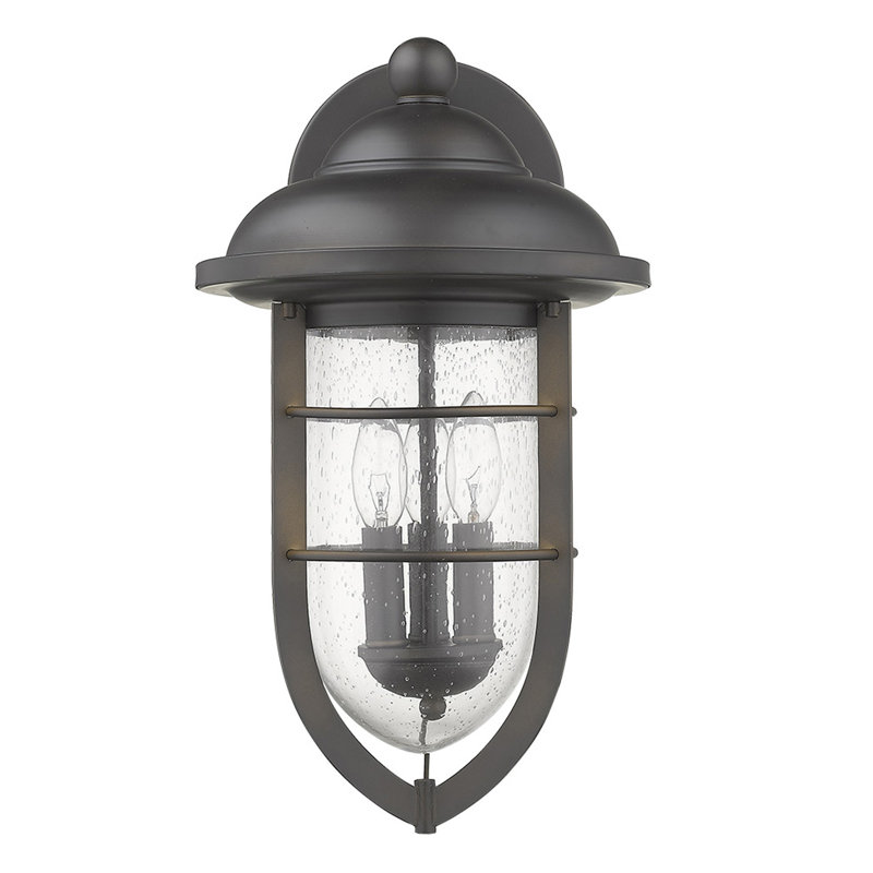 Lanterne murale d’extérieur 3 lumières Hitchcock, Bronze huilé