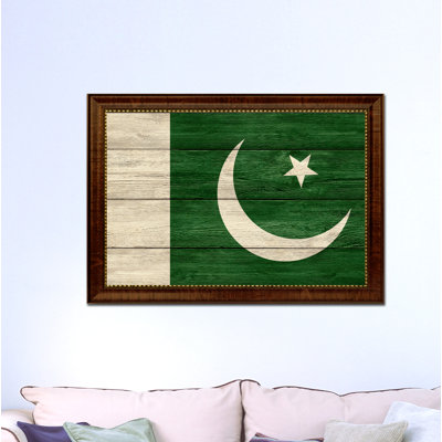 « pakistan country flag », peinture sur toile encadrée