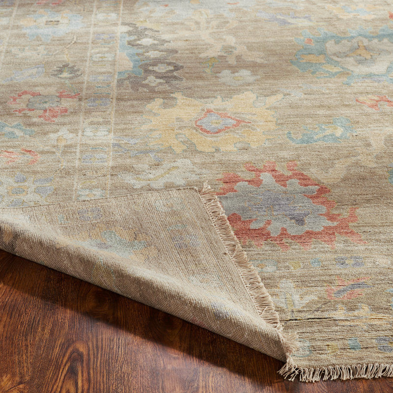 Tapis noué à la main taupe Colorburst Oushak, Rectangle 2 pi x 3 pi