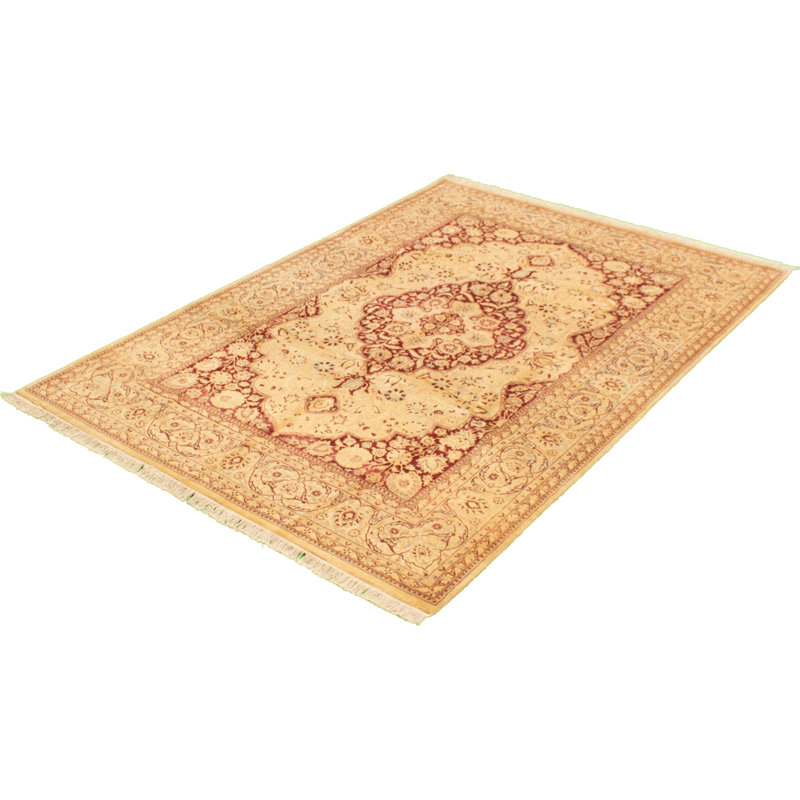 Tapis décoratif en laine noué à la main de conception unique 6 pi 1 po x 9 pi 2 po noué à la main new age pakh