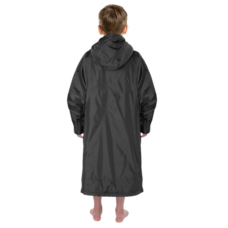 Nitin Fleece Bathrobe with Pockets and Hood, Charcoal