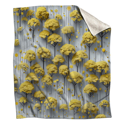 Yellow Abstract Trees Blankets