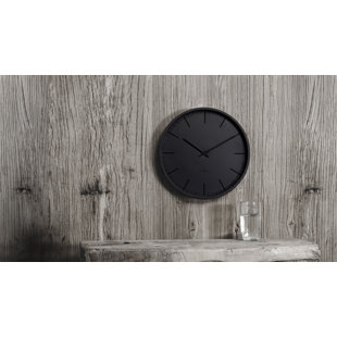 Stainless Steel Black Index Wall Clock