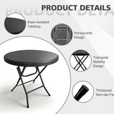 Table pliante ronde 31,5 po