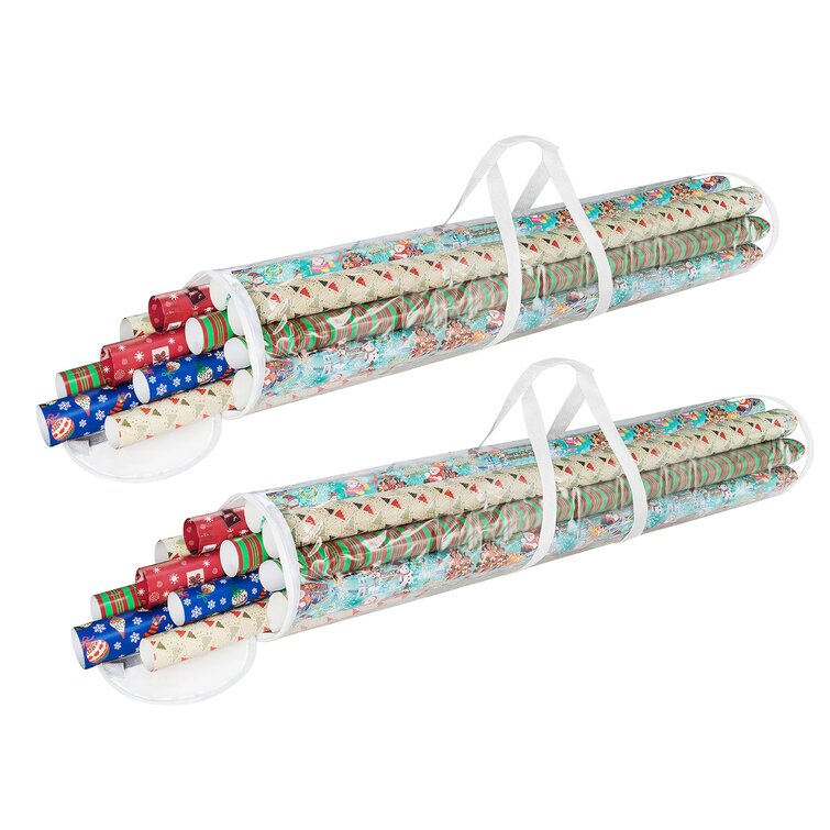 Elf Stor Set of 2 Wrapping Paper Storage Holders for 20 Rolls of Gift Wrap