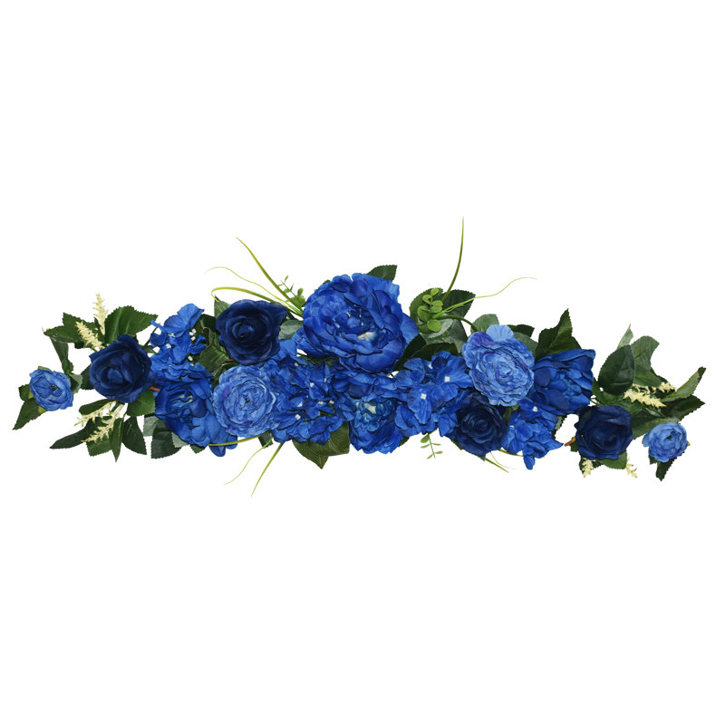 32" Royal Blue Peony Rose Hydrangea Swag