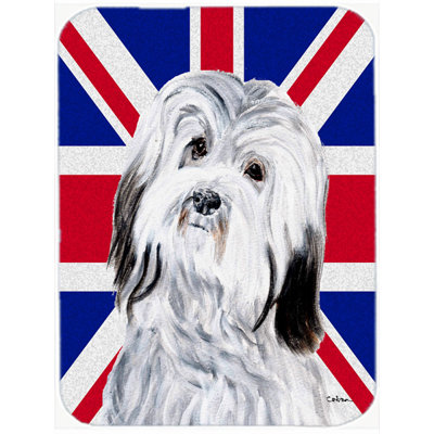 Havanese à trésors avec panneau de coupe en verre à drapeau anglais britannique caroline Union Jack