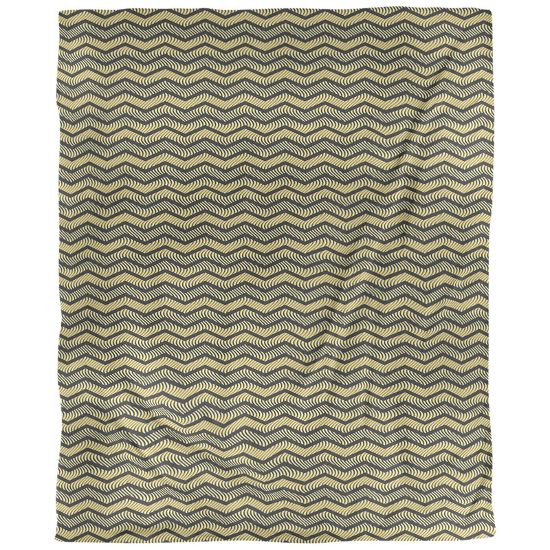 Tissu ondulé, Noir / Jaune, L 54 po x l 36 po, Lin huître palazzo