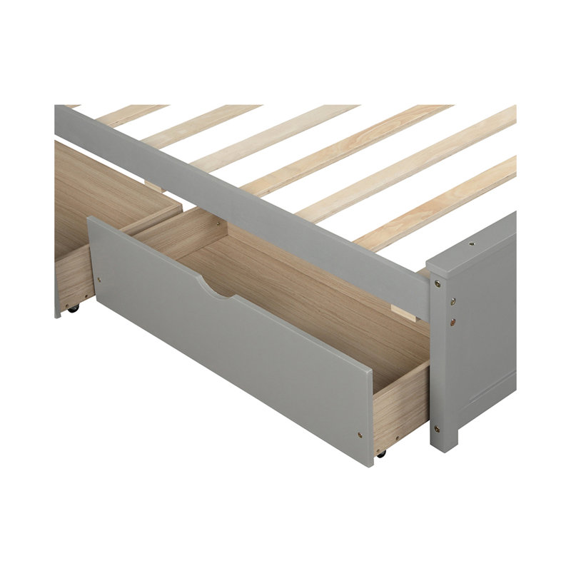 Lit plateforme simple avec rangement Floe, gris
