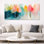 «Blue Pink Colorful Abstract Forest II - Blue Serene», reproduction d'art sur toile Moody