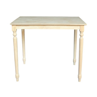Turned Unfinished Solid Wood Dining Table
