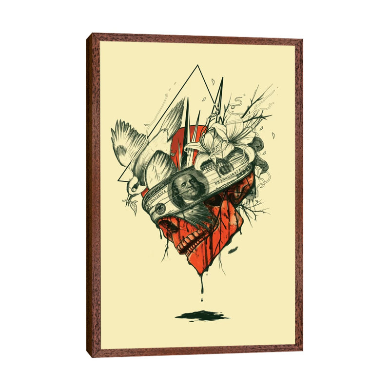 Blind by Nicebleed - Print on Canvas, Classic Brown Wood Framed, 152.4cm H x 101.6cm W x 3.81cm D