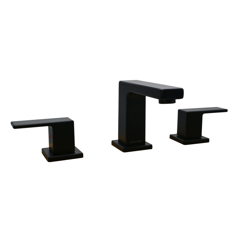 Lulani Widespread Bathroom Faucet with Drain Assembly, Matte Black