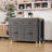 74.5 Inch Extendable Kitchen Island With Dining Table Rolling Storage Cart On Wheels 4-Door Cabinet & 2 Drawers