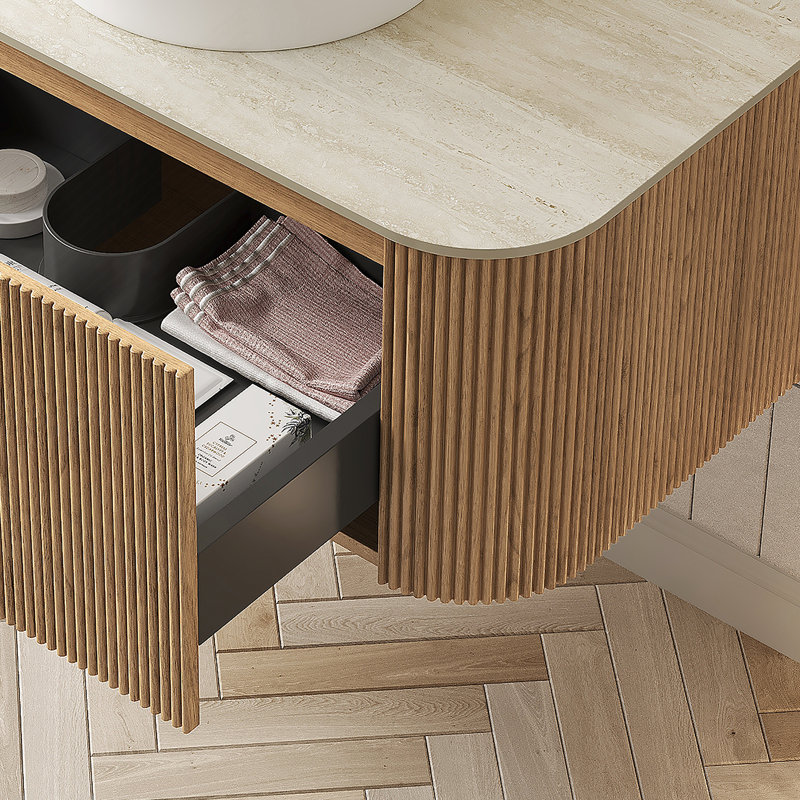 Armoire murale en bois avec 2 tiroirs