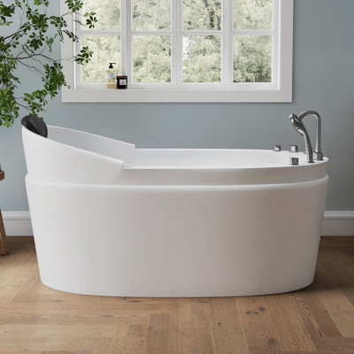 31.5 " W Freestanding Soaking Acrylic Bathtub