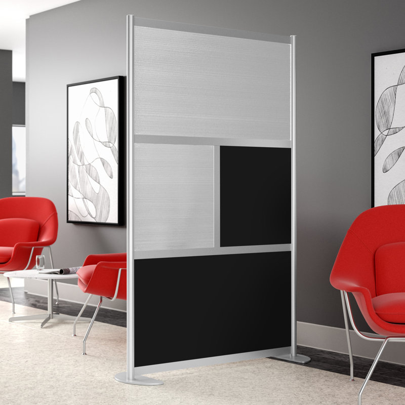 Cloisons de bureau modernes 4 panneaux Orrie, Noir, noir, noir, noir, Standard