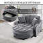 Chaise longue convertible 42,68 po avec repose-pieds avec rangement-1034633103