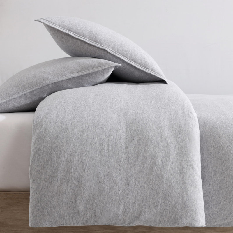Calvin Klein Modern Cotton Melange Duvet Cover Set, King Duvet Cover +  2 King Shams, Gray/Blue