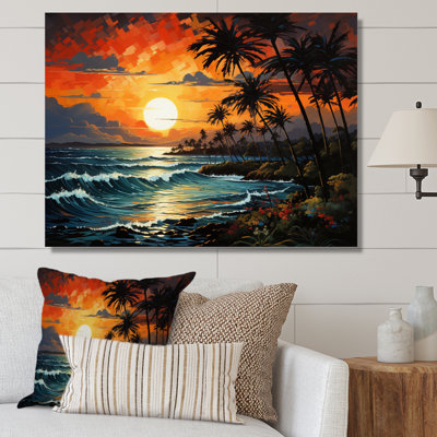 Palm Trees Sunrise I  Palm Trees Wall Art Palm Canvas Print