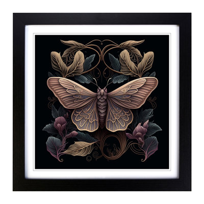 Moth Art Nouveau - Framed Print
