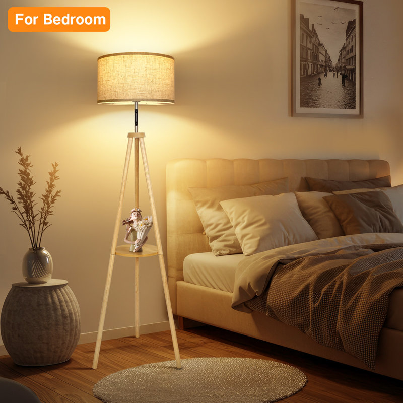 Lampe sur pied de type trépied, Bois