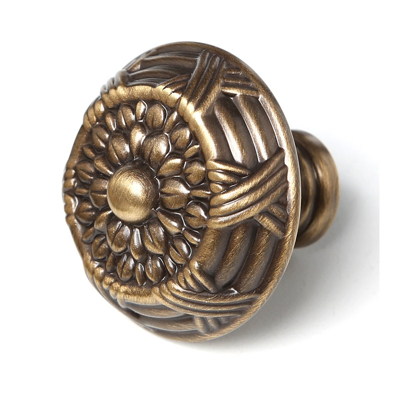 Ribbon and Reed Mushroom Knob, Antique English
